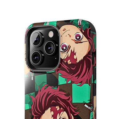 Tanjiro Kamado Head Pattern Tough Phone Case | Anime - Demon Slayer