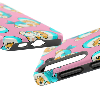 Pink Cute Shark Cats Pattern Tough Phone Case | Animals