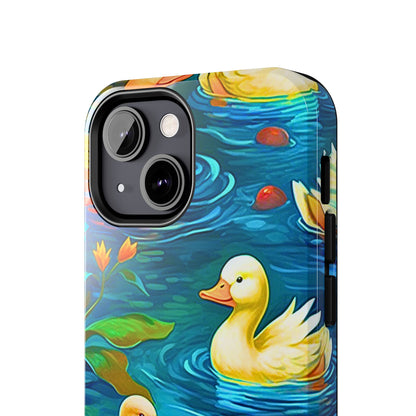 Ducks in the Pond Pattern Style Tough Phone Case | Animals