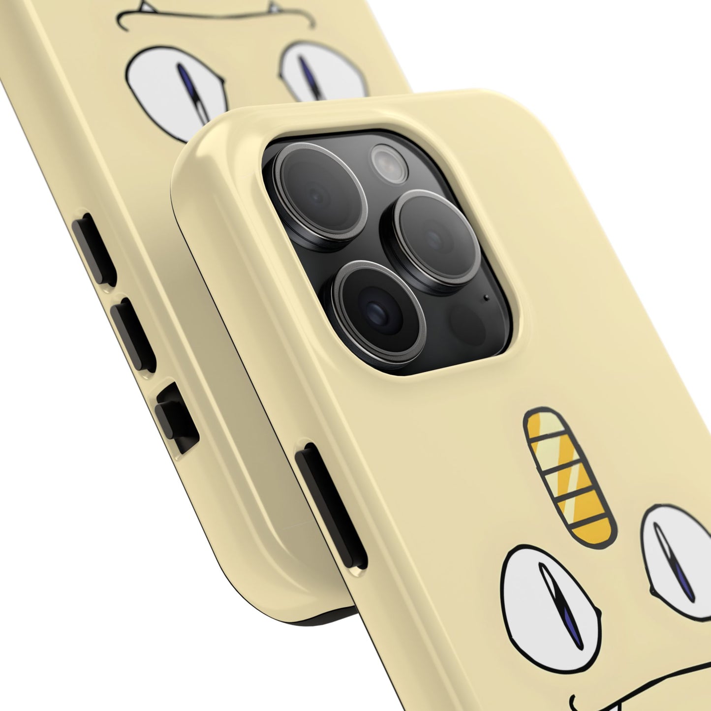 Cat Minimal Gold Coin Face Tough Phone Case | Anime