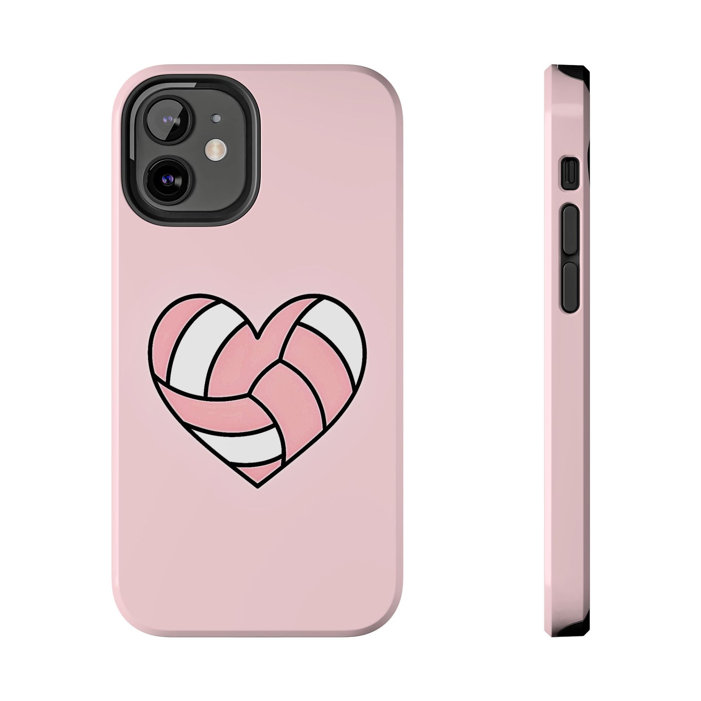 Pink Volleyball Heart Tough Phone Case | Aesthetic
