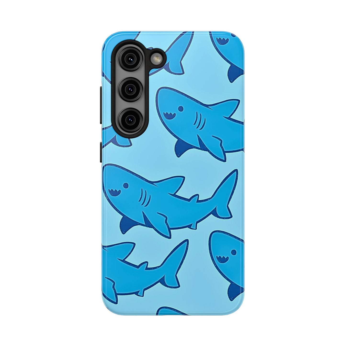 Smiley Shark Fun Pattern Tough Phone Case | Animals