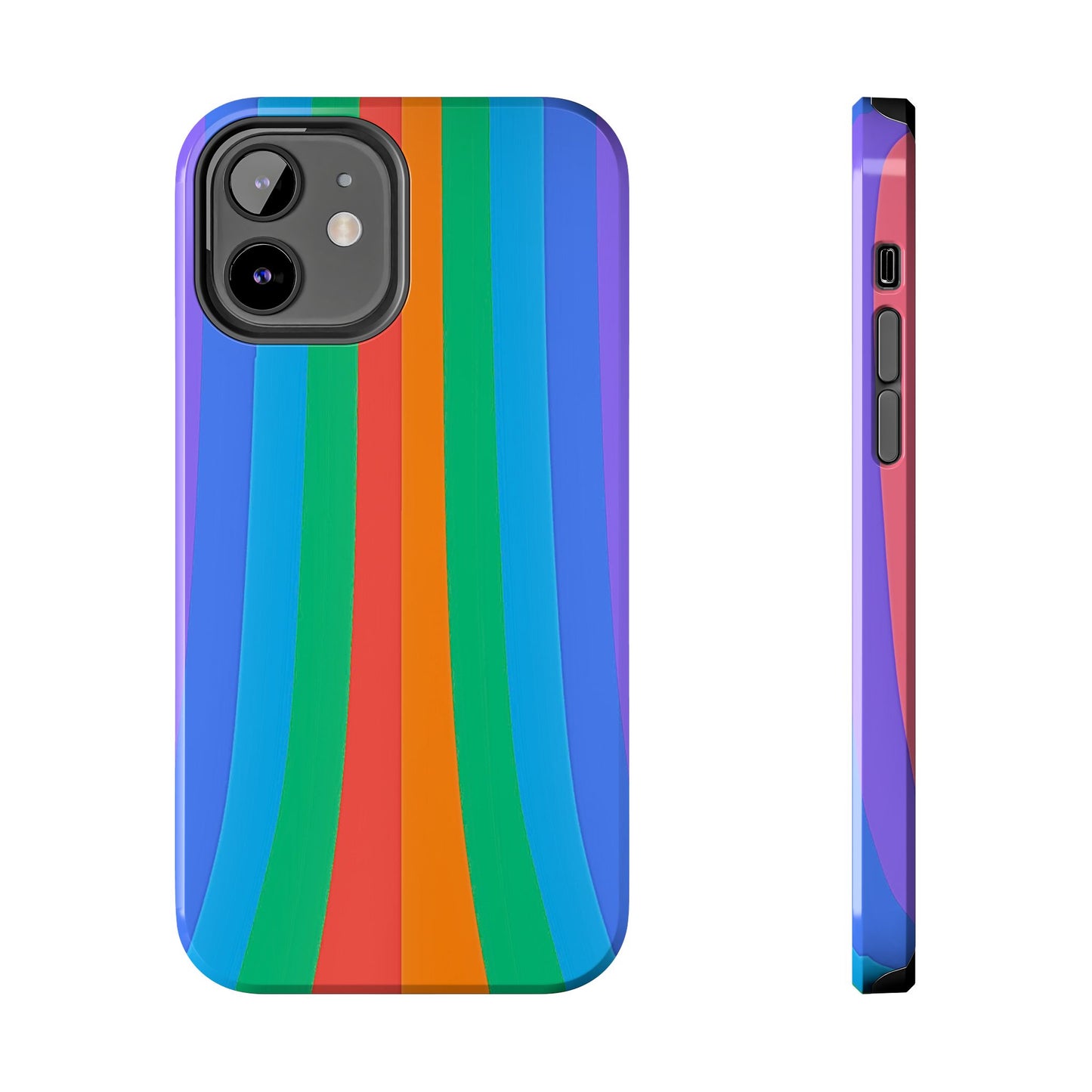 Funda resistente para teléfono con líneas de arcoíris hippies | Estética
