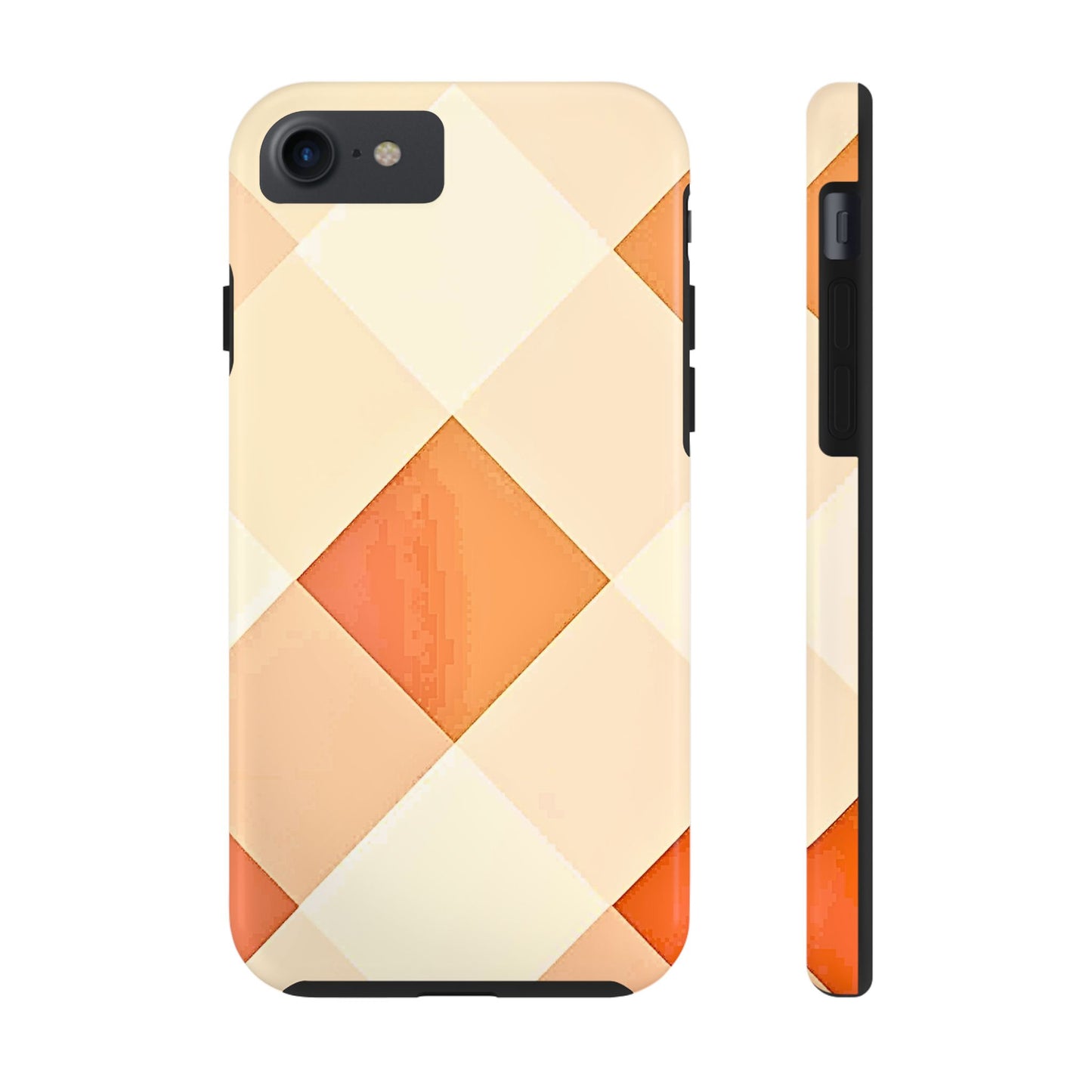 Pastel Minimalist Two-Tone Checkerboard Tough Phone Case | Aesthetic