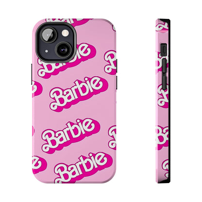 Funda rígida para teléfono con estampado retro del logotipo de Barbie | Estética