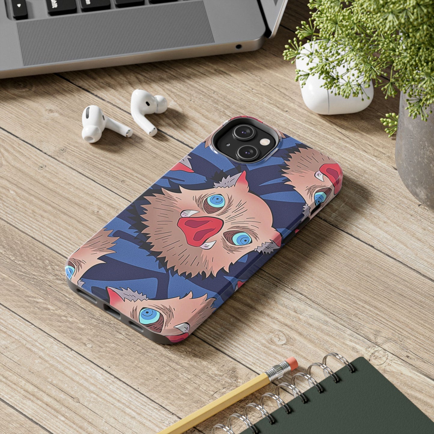 Inosuke Hashibira Head Pattern Tough Phone Case | Anime - Demon Slayer