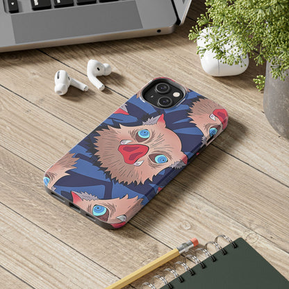 Inosuke Hashibira Head Pattern Tough Phone Case | Anime - Demon Slayer