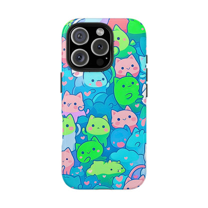 Cute Colorful Cats Pattern Style Tough Phone Case | Animals