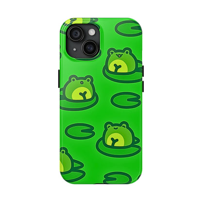 Cute Green Frogs Pattern Tough Phone Case | Animals