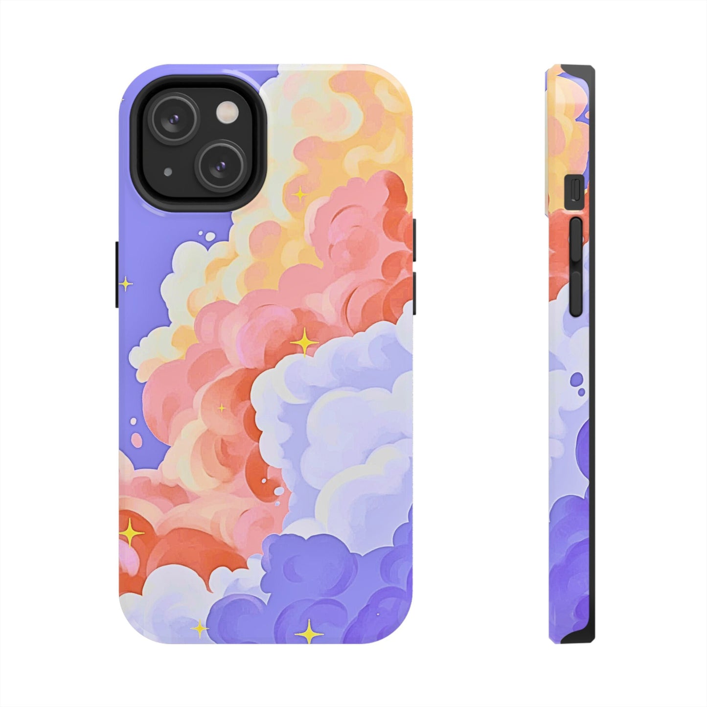 Funda resistente para teléfono con diseño de nubes de colores de ensueño | Estética