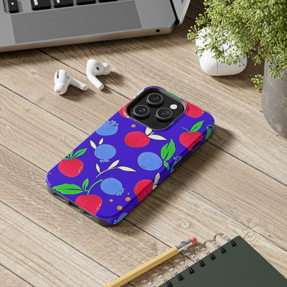 Funda resistente para teléfono con diseño de arándanos y fresas | Estética