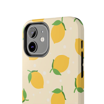 Cute Aesthetic Lemon Pattern Citrus Design Tough Phone Case | Food