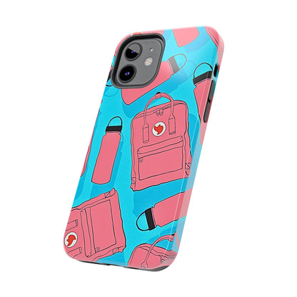 VSCO Kanken Backpack Water Bottle Pink & Blue Tough Phone Case | Aesthetic