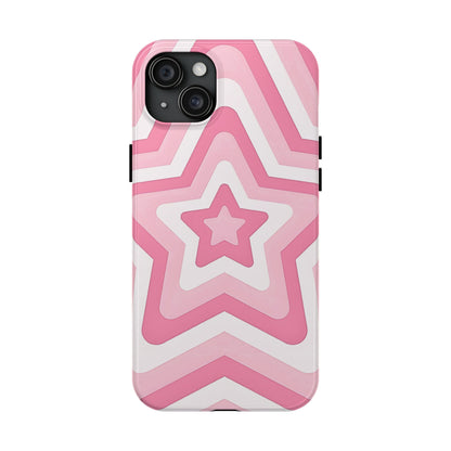 Pink Preppy Star Pattern Style Tough Phone Case | Aesthetic