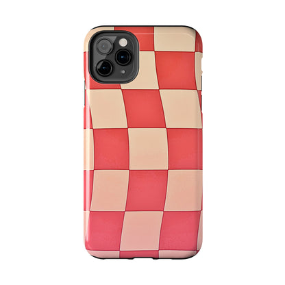 Preppy Checkered Pink Tough Phone Case | Aesthetic