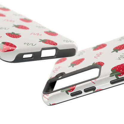 Strawberry Doodle Delight Tough Phone Case | Food