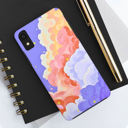 Funda resistente para teléfono con diseño de nubes de colores de ensueño | Estética