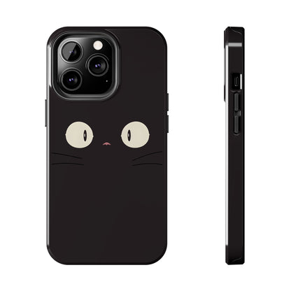 Adorable Black Cat Face and Eyes Minimal Tough Phone Case | Animals