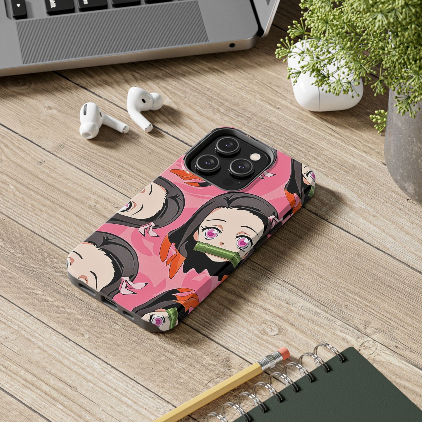 Nezuko Kamado Head Pattern Tough Phone Case | Anime - Demon Slayer