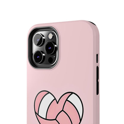 Pink Volleyball Heart Tough Phone Case | Aesthetic
