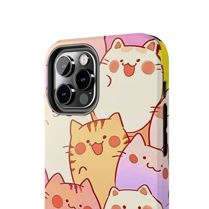 Kawaii Chubby Adorable Cats Tough Phone Case | Animals