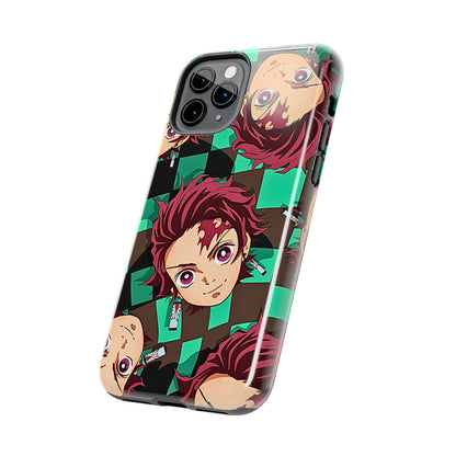 Tanjiro Kamado Head Pattern Tough Phone Case | Anime - Demon Slayer