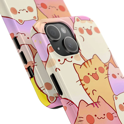 Kawaii Chubby Adorable Cats Tough Phone Case | Animals