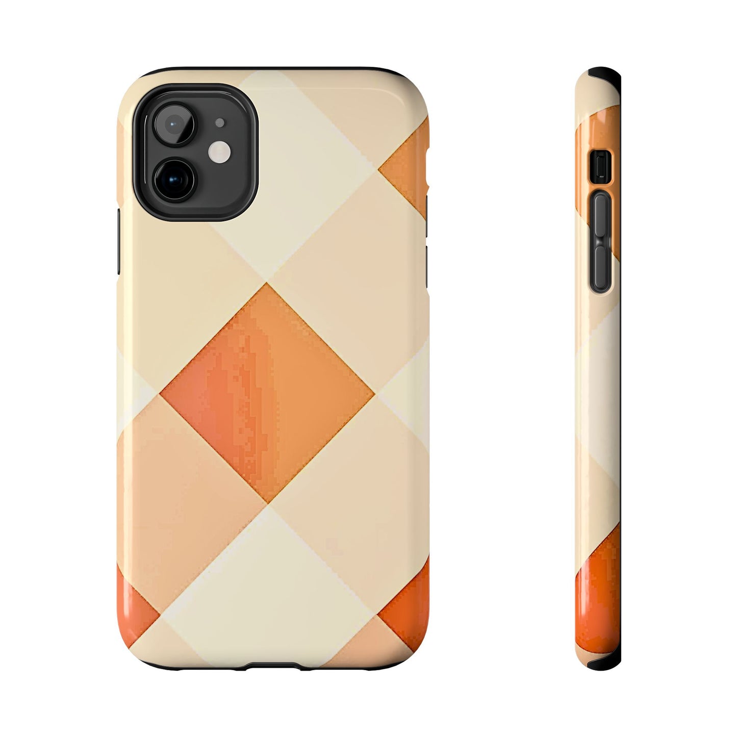 Pastel Minimalist Two-Tone Checkerboard Tough Phone Case | Aesthetic