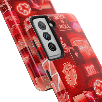 Funda resistente para teléfono con diseño de neón rojo | Estética
