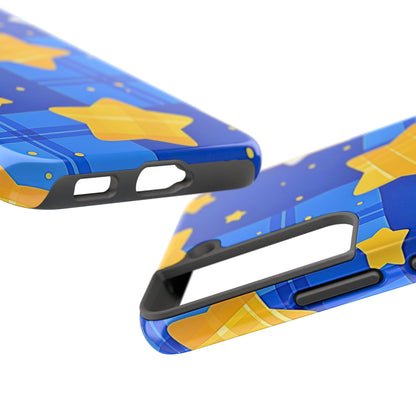 Funda resistente para teléfono con estampado de estrellas y cuadros preppy | Estética