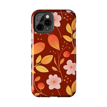 Autumn Fall Leaf Pattern Tough Phone Case | Aesthetic