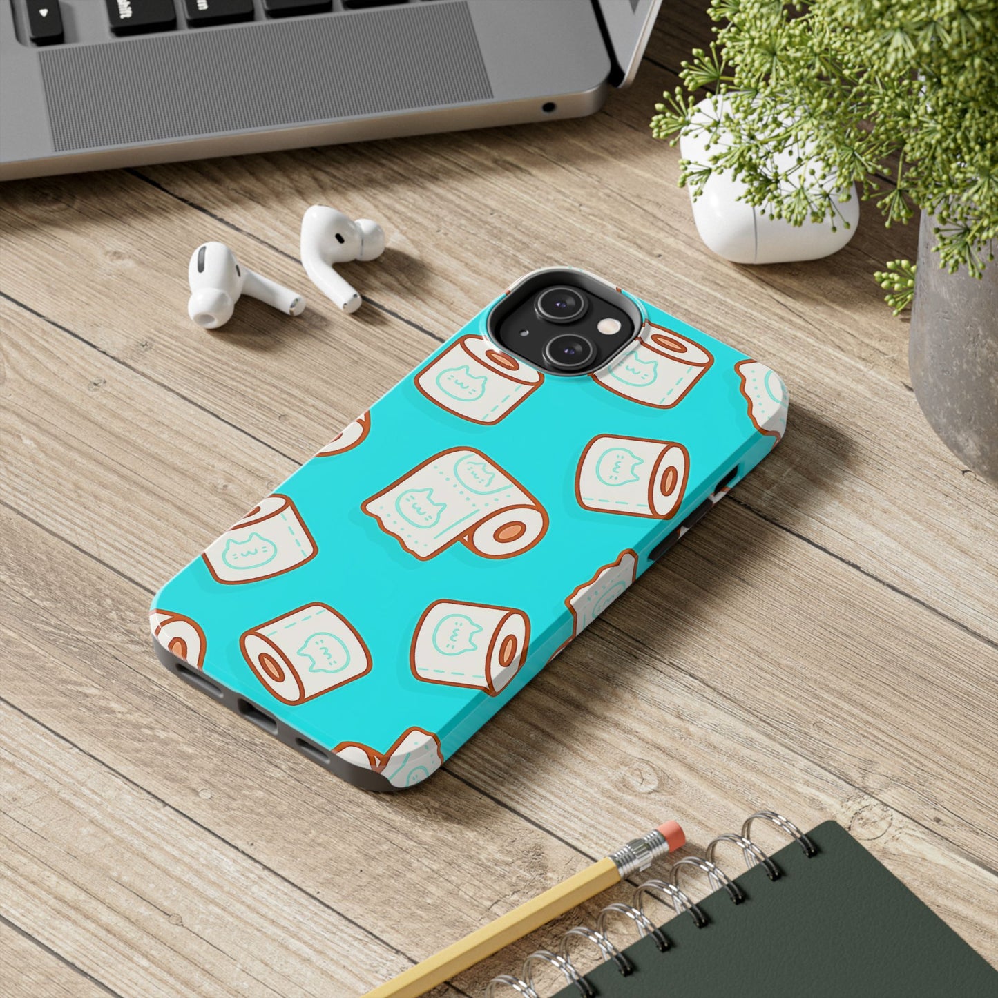 Funda resistente para teléfono con estampado de papel higiénico kawaii | Estética