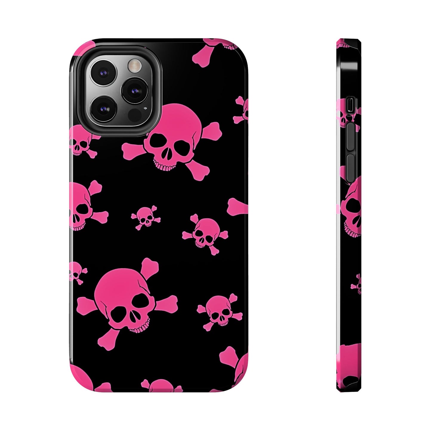 Funda resistente para teléfono estilo emo con calavera rosa | Estética