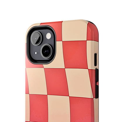 Preppy Checkered Pink Tough Phone Case | Aesthetic