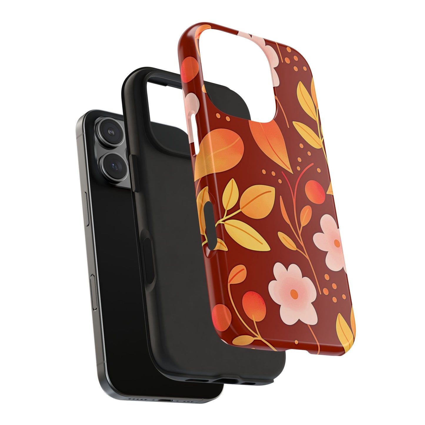 Autumn Fall Leaf Pattern Tough Phone Case | Aesthetic