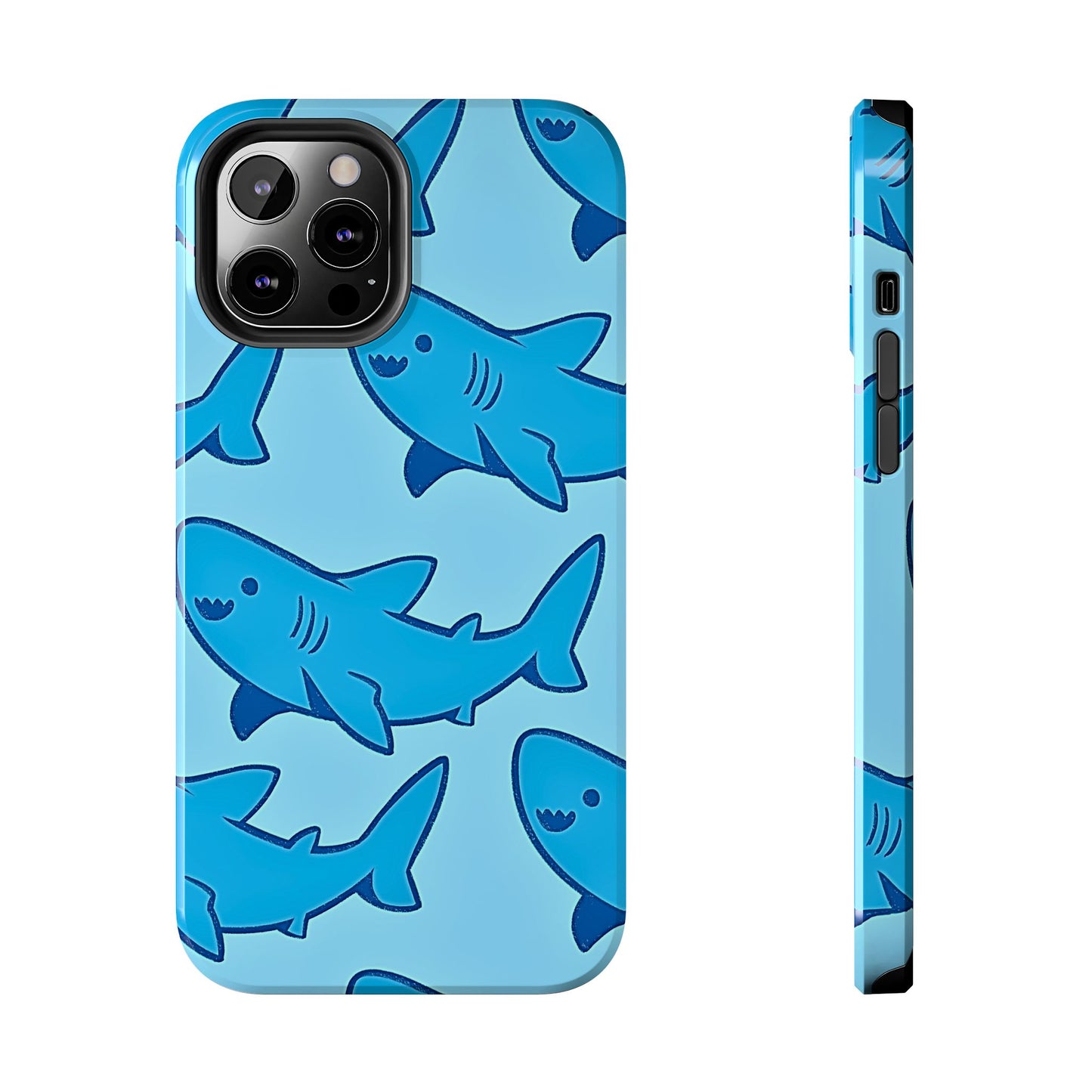 Smiley Shark Fun Pattern Tough Phone Case | Animals