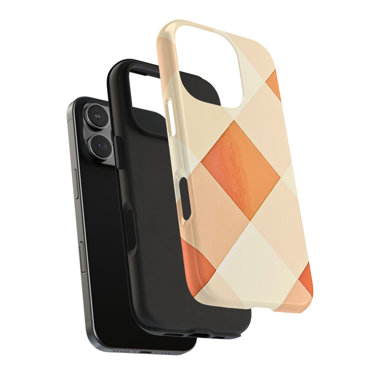 Pastel Minimalist Two-Tone Checkerboard Tough Phone Case | Aesthetic