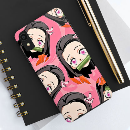 Nezuko Kamado Head Pattern Tough Phone Case | Anime - Demon Slayer