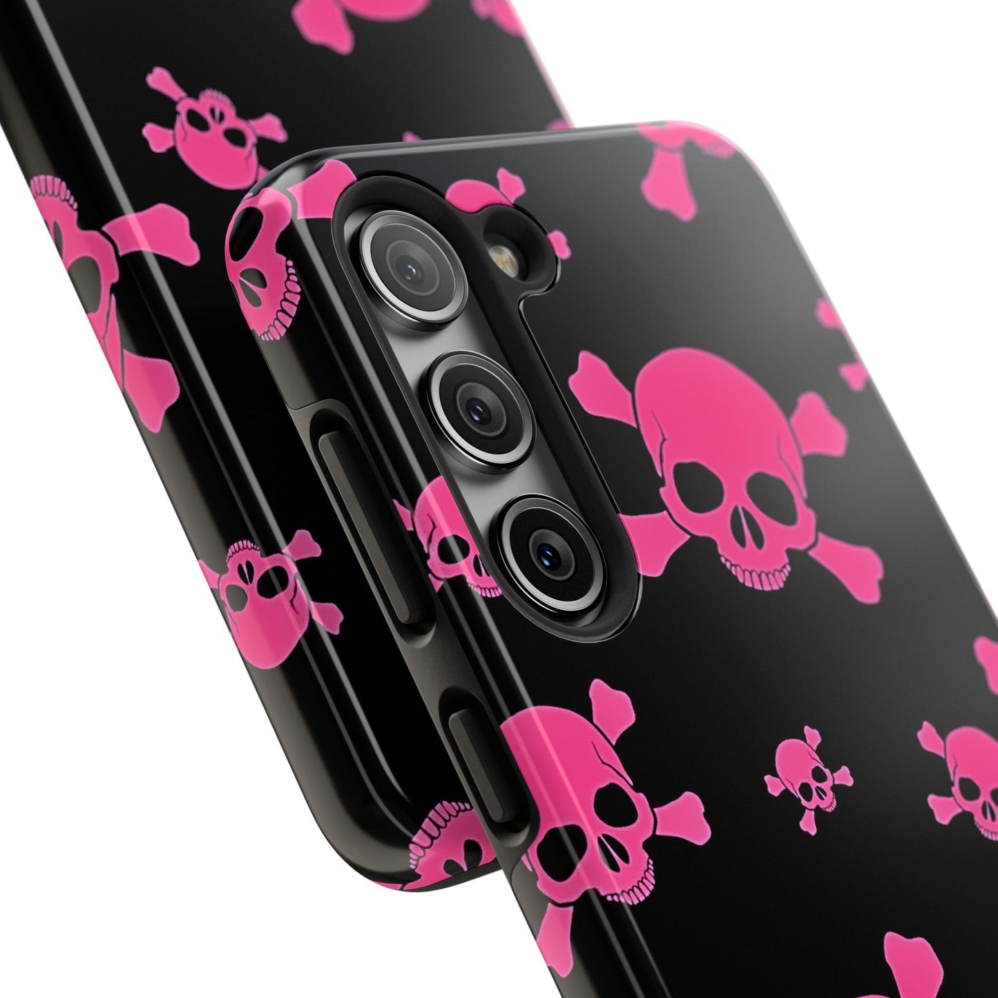 Funda resistente para teléfono estilo emo con calavera rosa | Estética