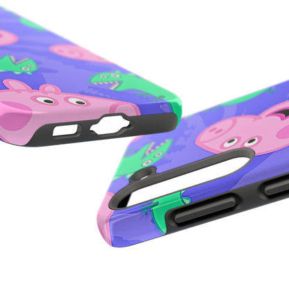 Peppa Pig & George Dinosaur Pattern Tough Phone Case | Cartoons - Peppa Pig