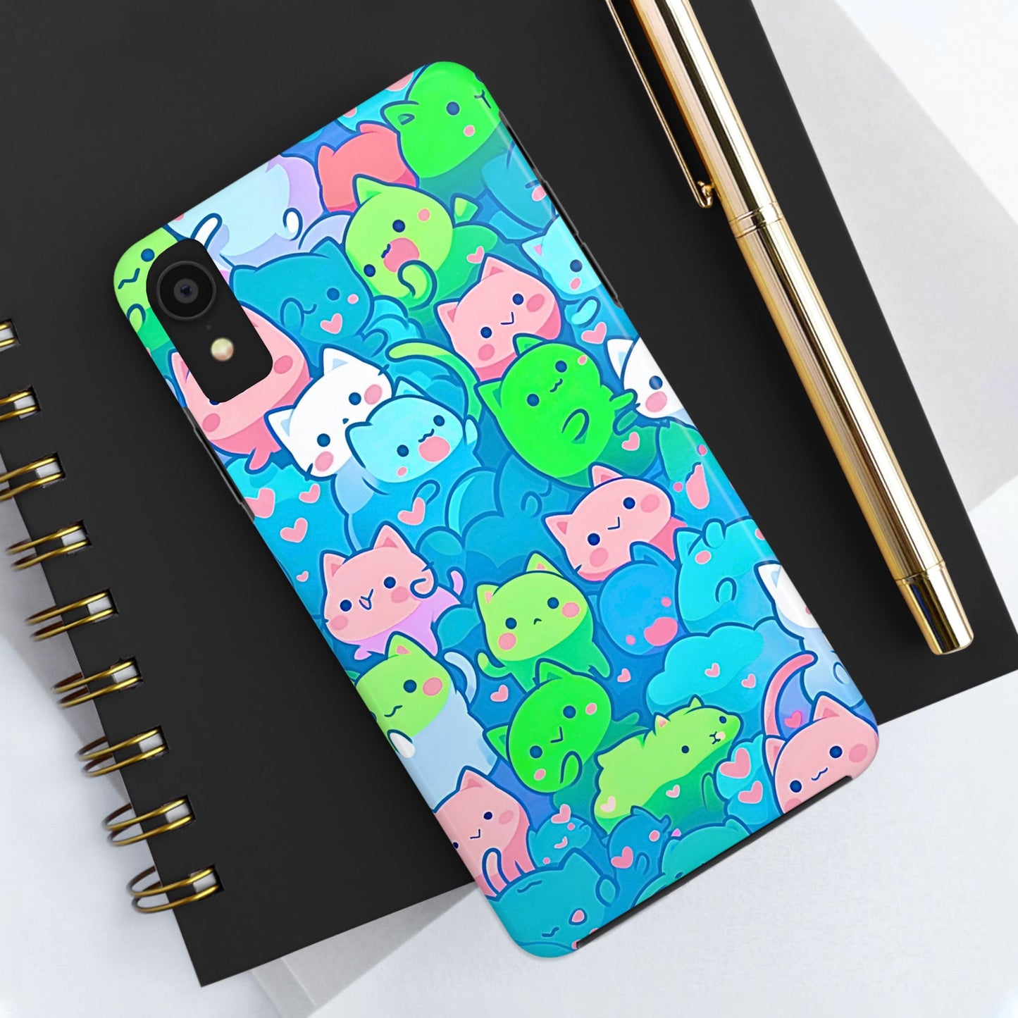 Cute Colorful Cats Pattern Style Tough Phone Case | Animals