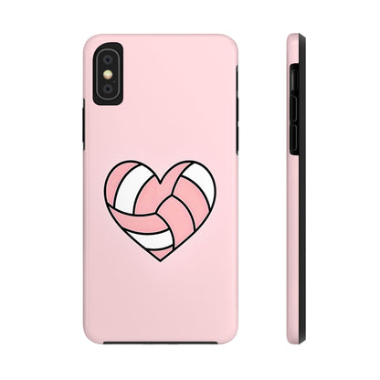 Pink Volleyball Heart Tough Phone Case | Aesthetic