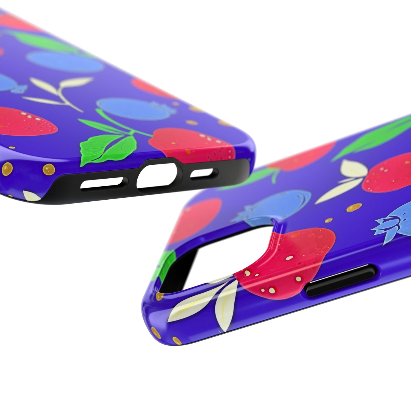Funda resistente para teléfono con diseño de arándanos y fresas | Estética