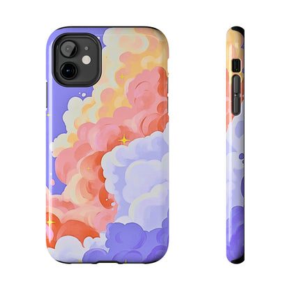 Funda resistente para teléfono con diseño de nubes de colores de ensueño | Estética