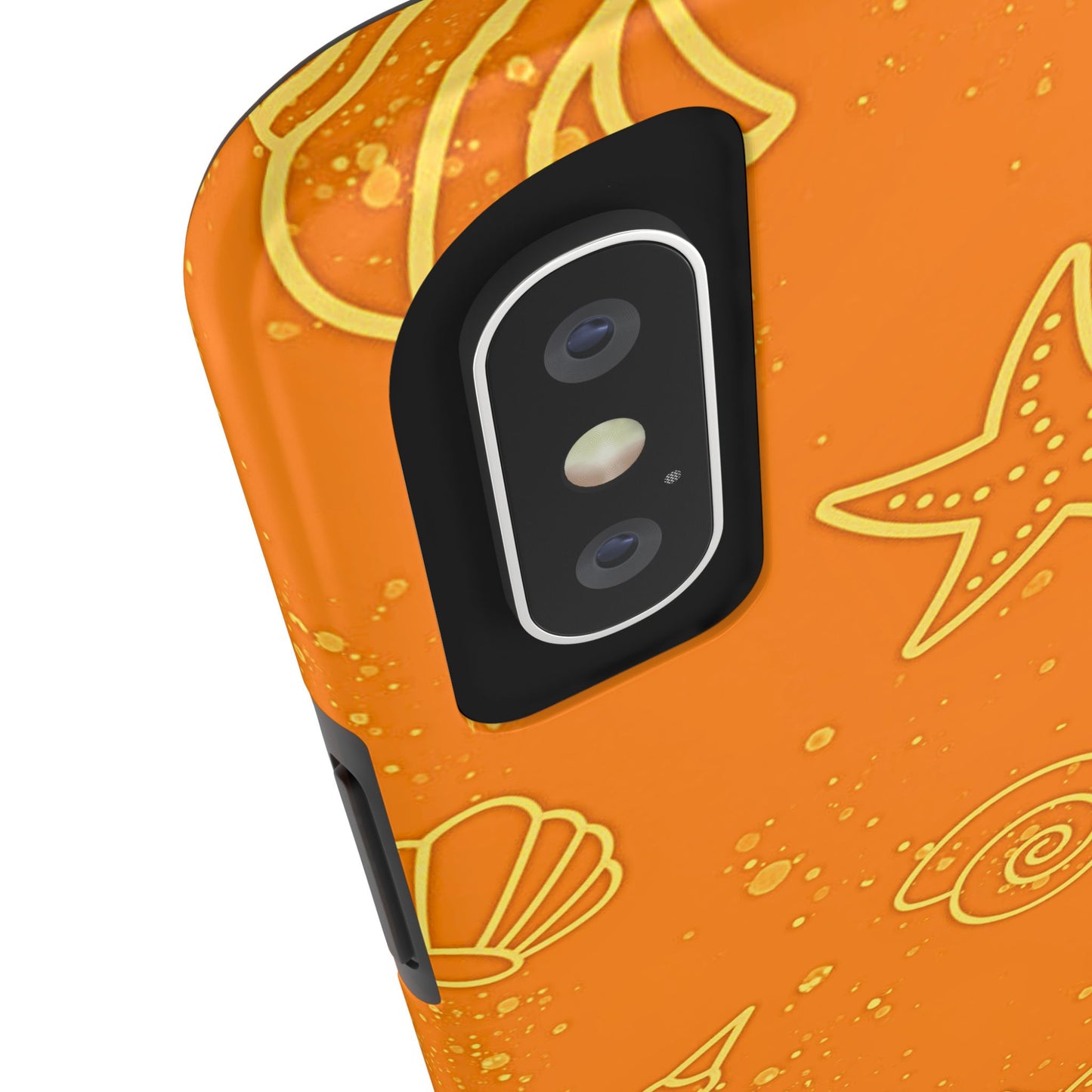 Funda resistente para teléfono con diseño de conchas naranjas | Estética