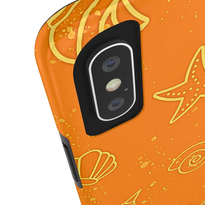 Funda resistente para teléfono con diseño de conchas naranjas | Estética
