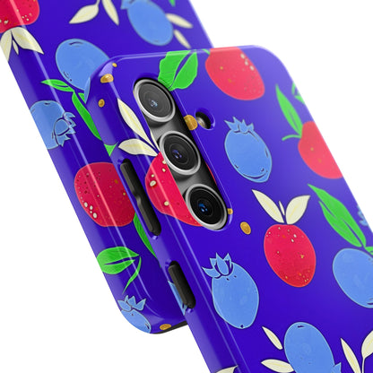 Funda resistente para teléfono con diseño de arándanos y fresas | Estética