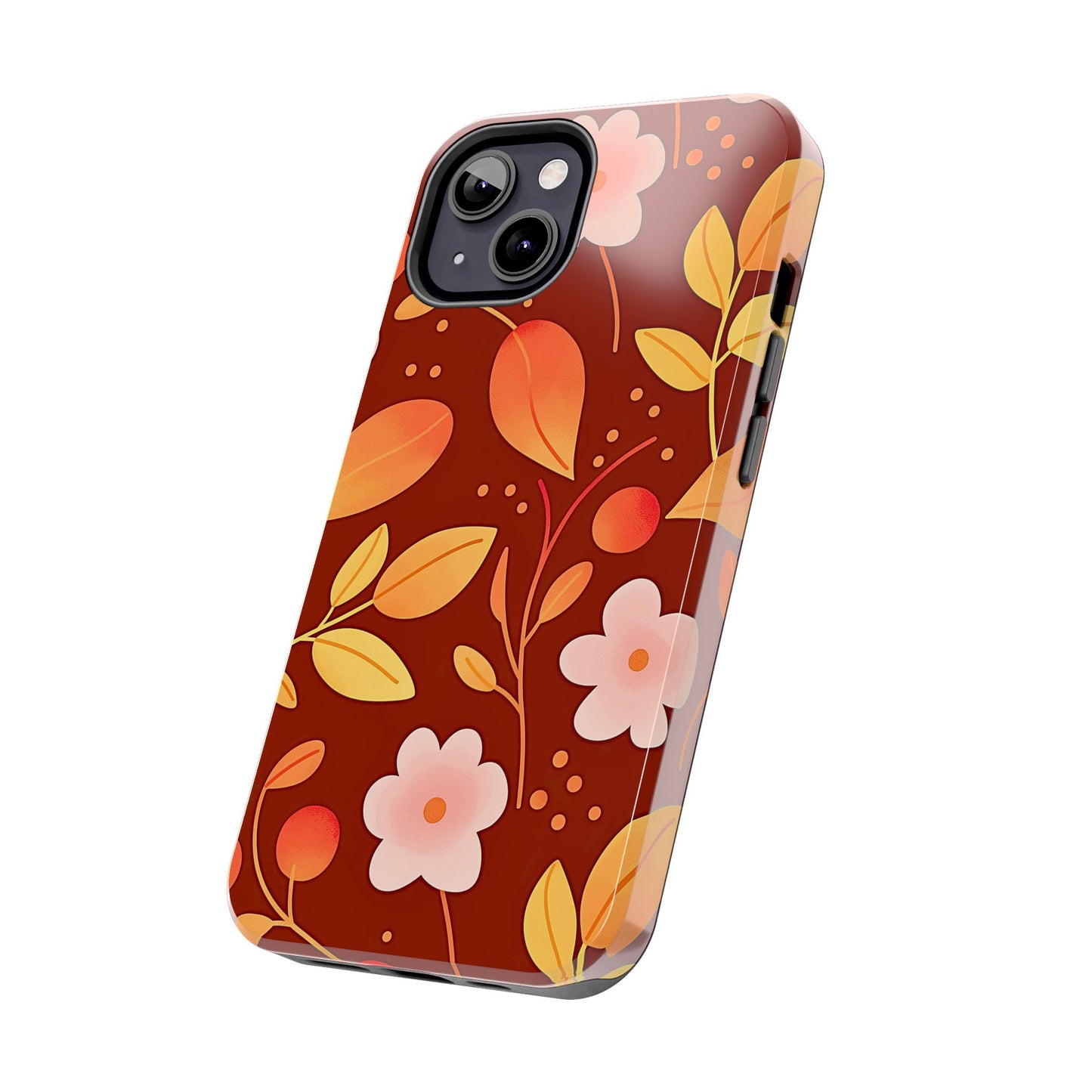 Autumn Fall Leaf Pattern Tough Phone Case | Aesthetic