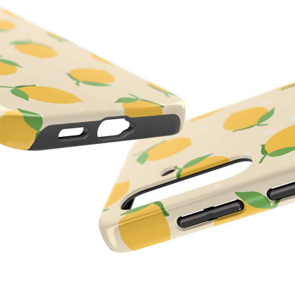 Cute Aesthetic Lemon Pattern Citrus Design Tough Phone Case | Food