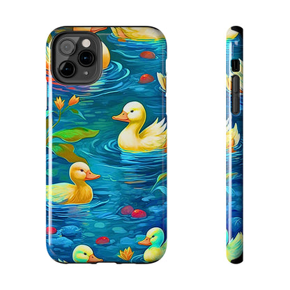 Ducks in the Pond Pattern Style Tough Phone Case | Animals